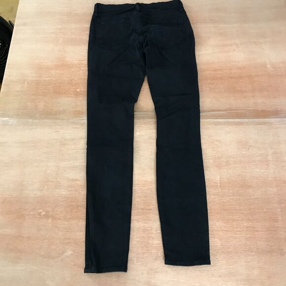 Frame Denim Le Skinny De Jeanne Jeans Women size 25 Black Distressed Mid Rise - Picture 2 of 11
